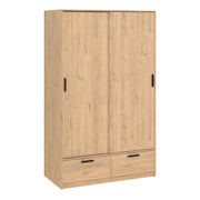 Line Wardrobe with 2 Doors 2 Drawers in Jackson Hickory Oak – image 1