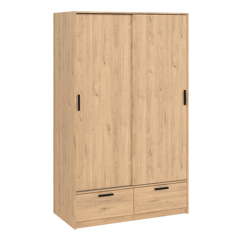 Line Wardrobe with 2 Doors 2 Drawers in Jackson Hickory Oak – image 1
