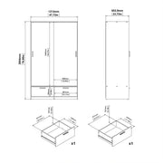 Line Wardrobe with 2 Doors 2 Drawers in Jackson Hickory Oak – image 11