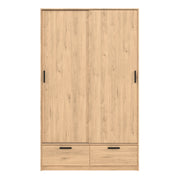 Line Wardrobe with 2 Doors 2 Drawers in Jackson Hickory Oak – image 2