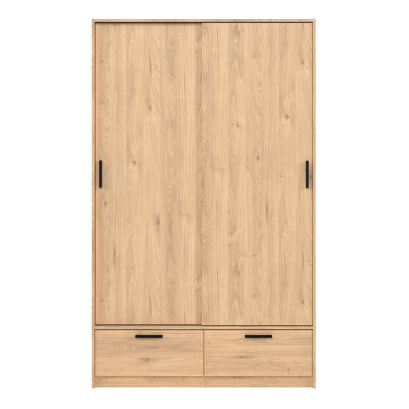 Line Wardrobe with 2 Doors 2 Drawers in Jackson Hickory Oak – image 2