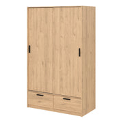 Line Wardrobe with 2 Doors 2 Drawers in Jackson Hickory Oak – image 3