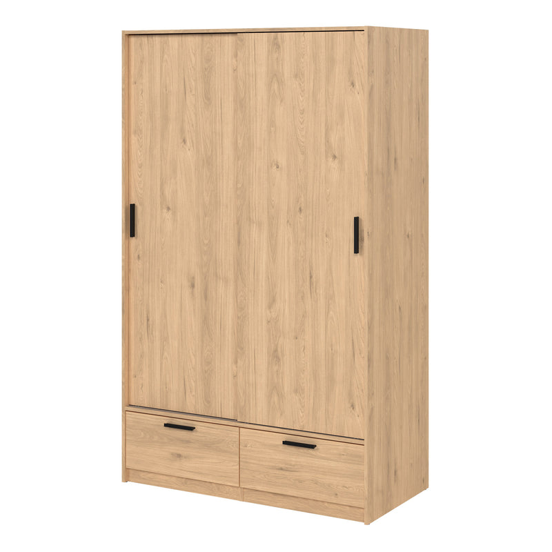 Line Wardrobe with 2 Doors 2 Drawers in Jackson Hickory Oak – image 3