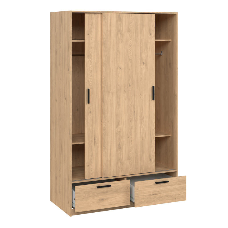 Line Wardrobe with 2 Doors 2 Drawers in Jackson Hickory Oak – image 5