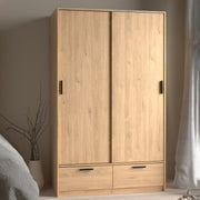 Line Wardrobe with 2 Doors 2 Drawers in Jackson Hickory Oak – image 8