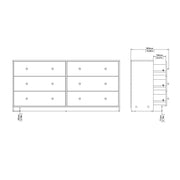 May Chest of 6 Drawers (3+3) – White – image 11