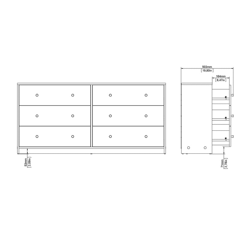 May Chest of 6 Drawers (3+3) – White – image 11