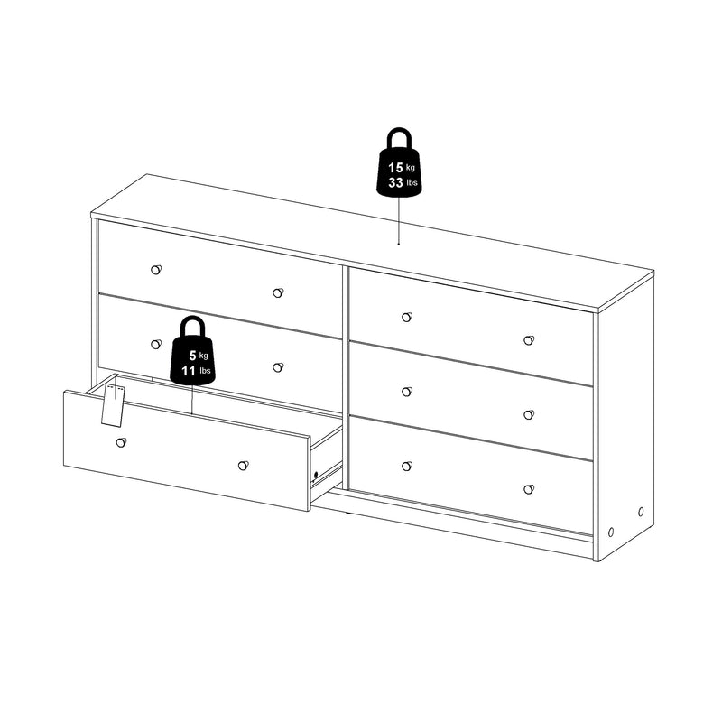 May Chest of 6 Drawers (3+3) – Black – image 12