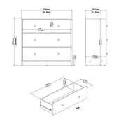 May Chest of 3 Drawers – White – image 10