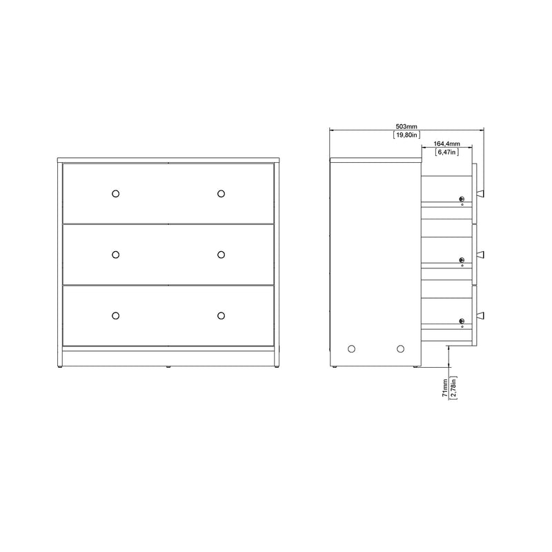 May Chest of 3 Drawers – White – image 11
