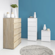 Nova Narrow Chest of 5 Drawers in White – image 3