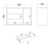 Next Sideboard with 1 door and 3 drawers Jackson – Hickory Oak – image 10