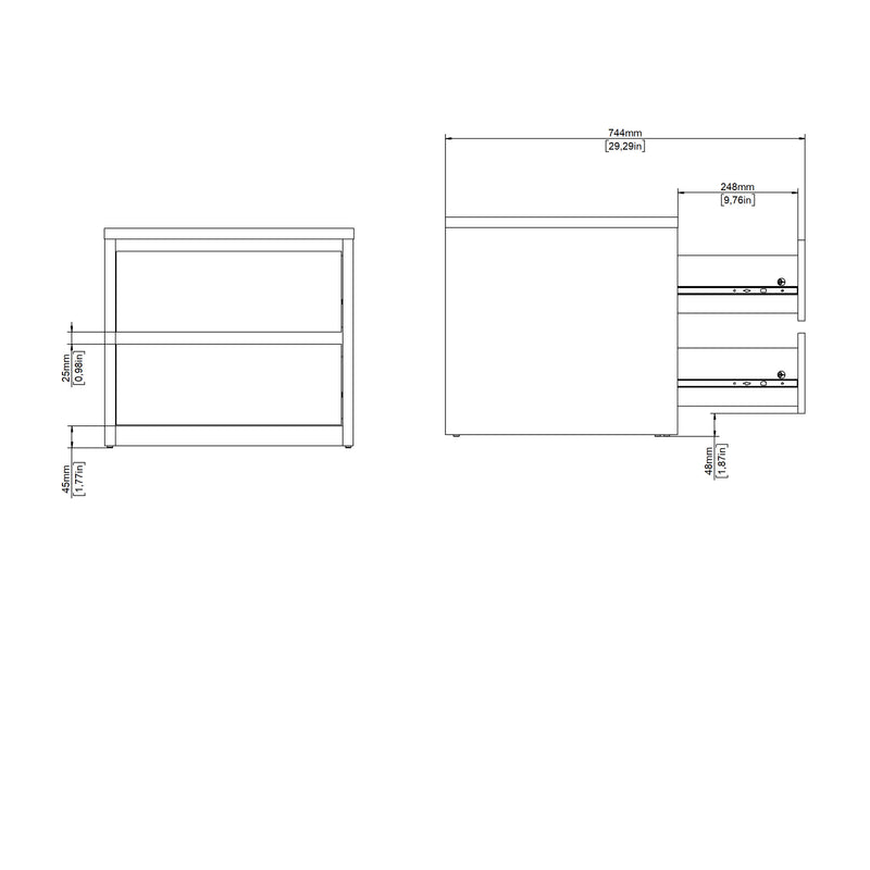 Next Nightstand 2 drawers Jackson – White – image 11
