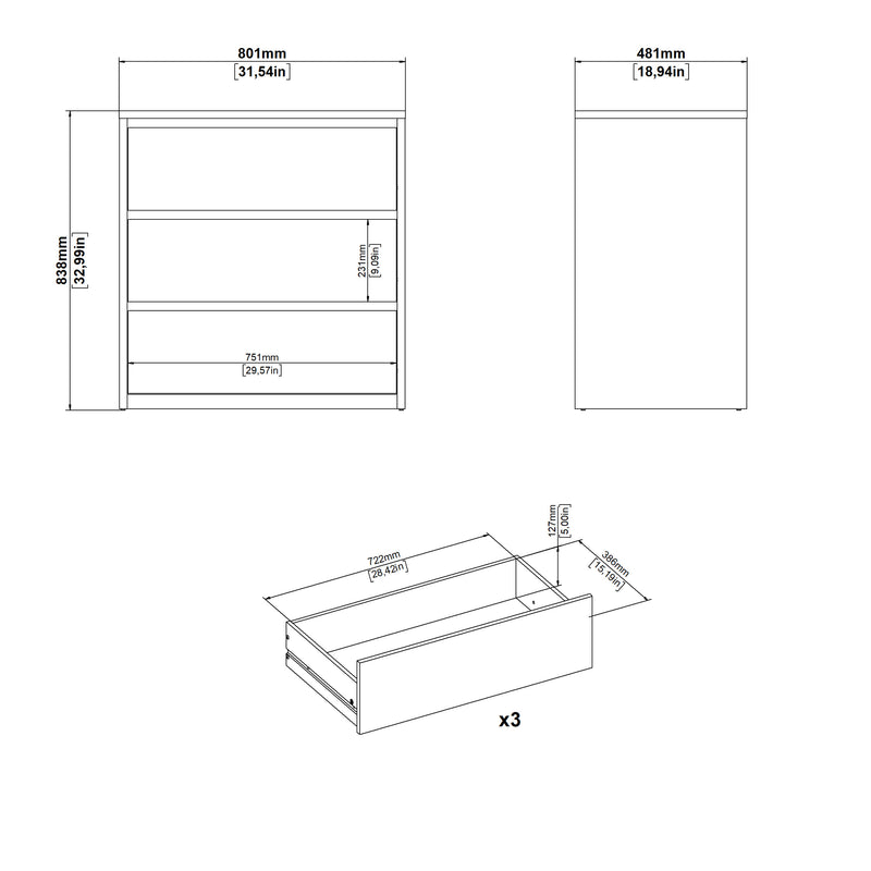 Next Chest 3 drawers Jackson – White – image 10