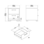 Sofia Nightstand 2 drawers Jackson – Hickory Oak – image 14