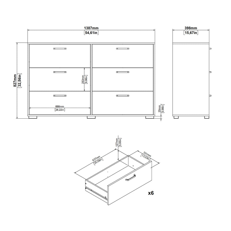 Sofia Double dresser 6 drawers Jackson – Hickory Oak – image 15