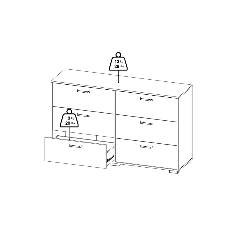 Sofia Double dresser 6 drawers Jackson – Hickory Oak – image 17