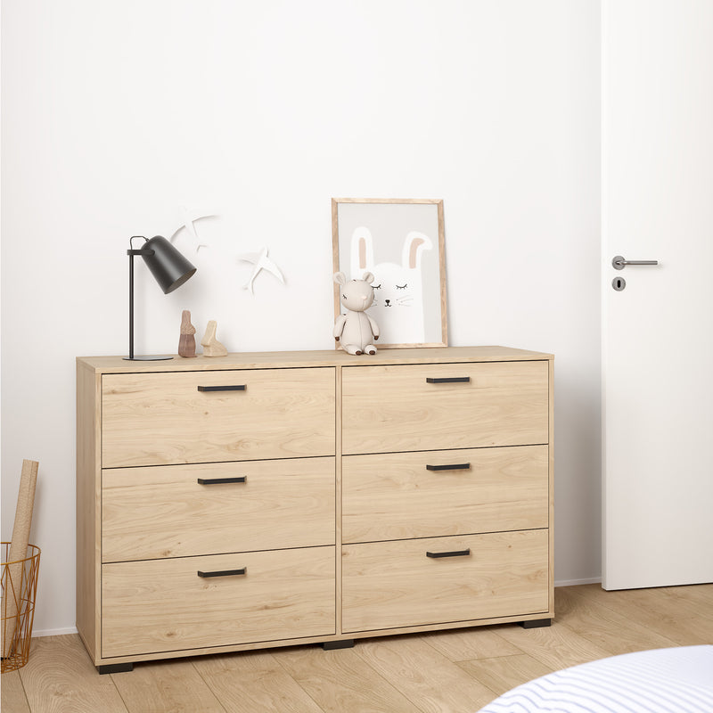 Sofia Double dresser 6 drawers Jackson – Hickory Oak – image 9