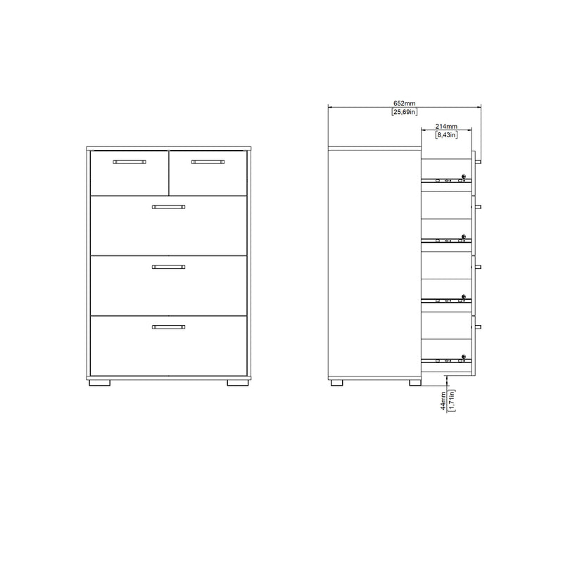 Sofia Chest 3 + 2 drawers Jackson – White – image 15