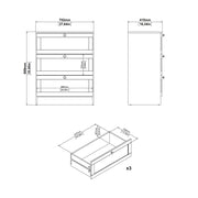 Brande Chest with 3 Frame Drawers in White – image 10