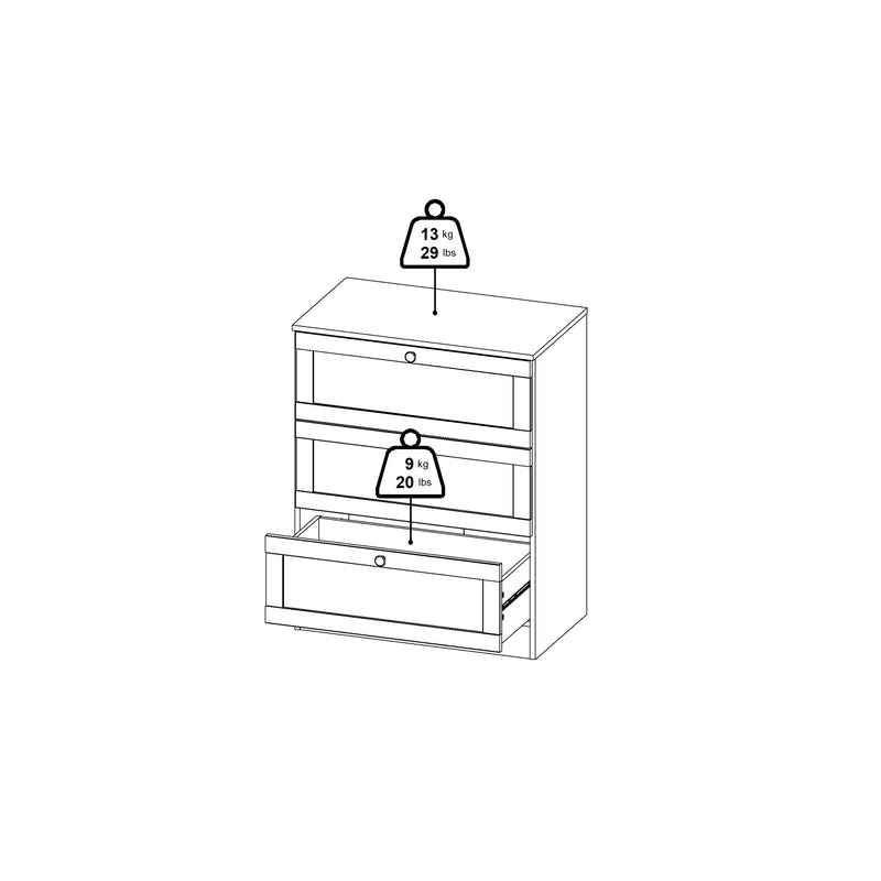 Brande Chest with 3 Frame Drawers in White – image 12