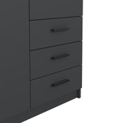 Sprint Wardrobe with 2 Doors + 3 Drawers in Matt Grey – image 10
