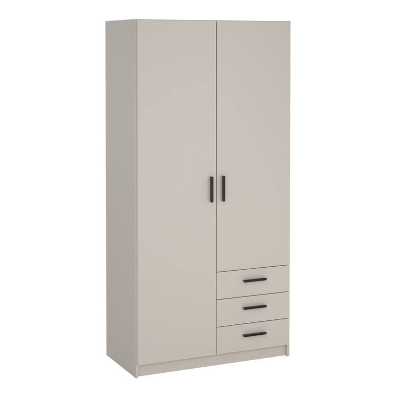 Sprint Wardrobe with 2 Doors + 3 Drawers in Cashmere – image 1