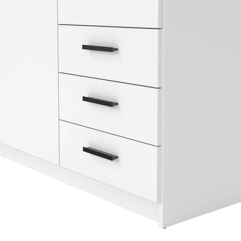 Sprint Wardrobe with 3 Doors + 3 Drawers in White – image 11