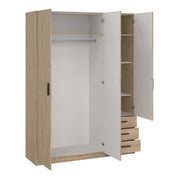 Sprint Wardrobe with 3 Doors + 3 Drawers in Jackson Hickory – image 5