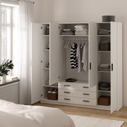 Sprint Wardrobe with 4 Doors + 3 Drawers in White – image 8