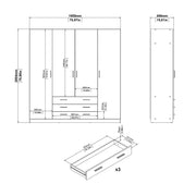 Sprint Wardrobe with 4 Doors + 3 Drawers in Jackson Hickory – image 12