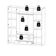 Sprint Wardrobe with 4 Doors + 3 Drawers in Jackson Hickory – image 14