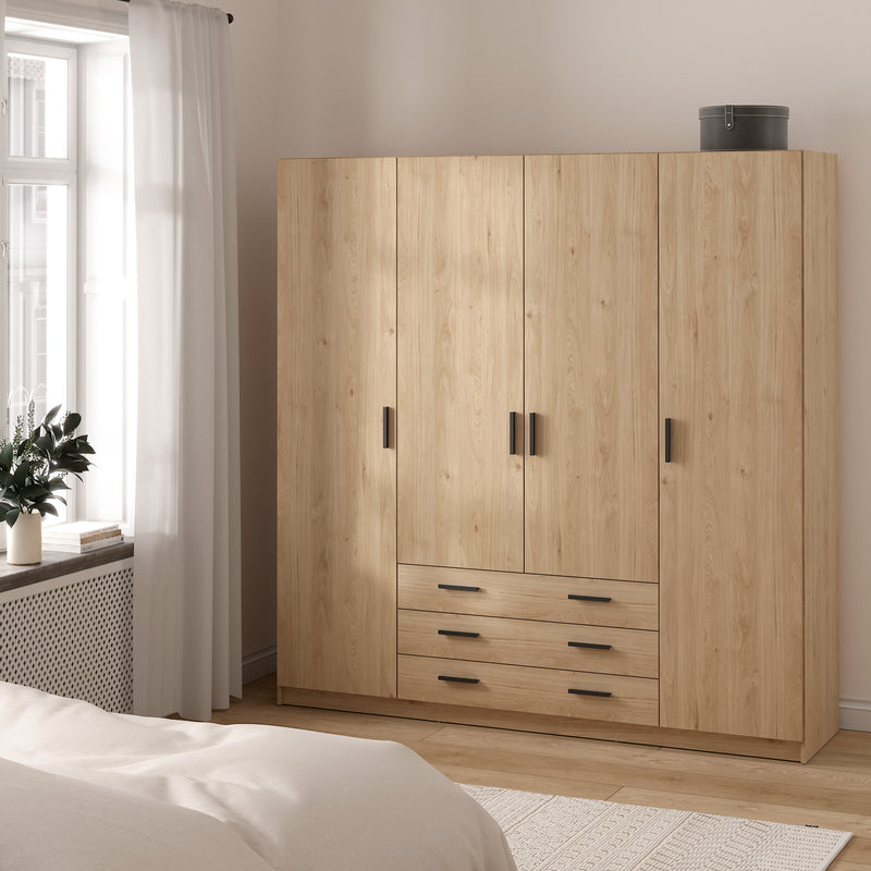 Sprint Wardrobe with 4 Doors + 3 Drawers in Jackson Hickory – image 7