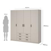 Sprint Wardrobe with 4 Doors + 3 Drawers in Cashmere – image 11