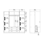 Sprint Wardrobe with 4 Doors + 3 Drawers in Cashmere – image 13