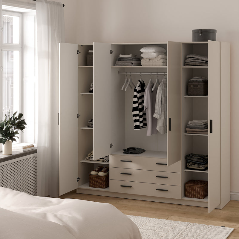 Sprint Wardrobe with 4 Doors + 3 Drawers in Cashmere – image 8