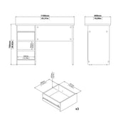 Function Plus Desk 3 Drawers in Cashmere – image 10