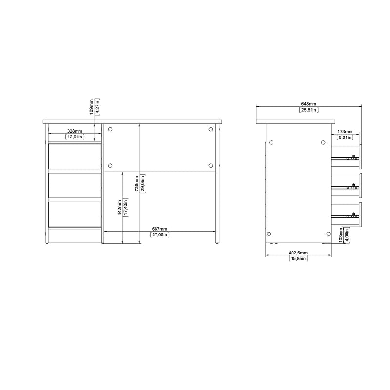 Function Plus Desk 3 Drawers in Cashmere – image 11