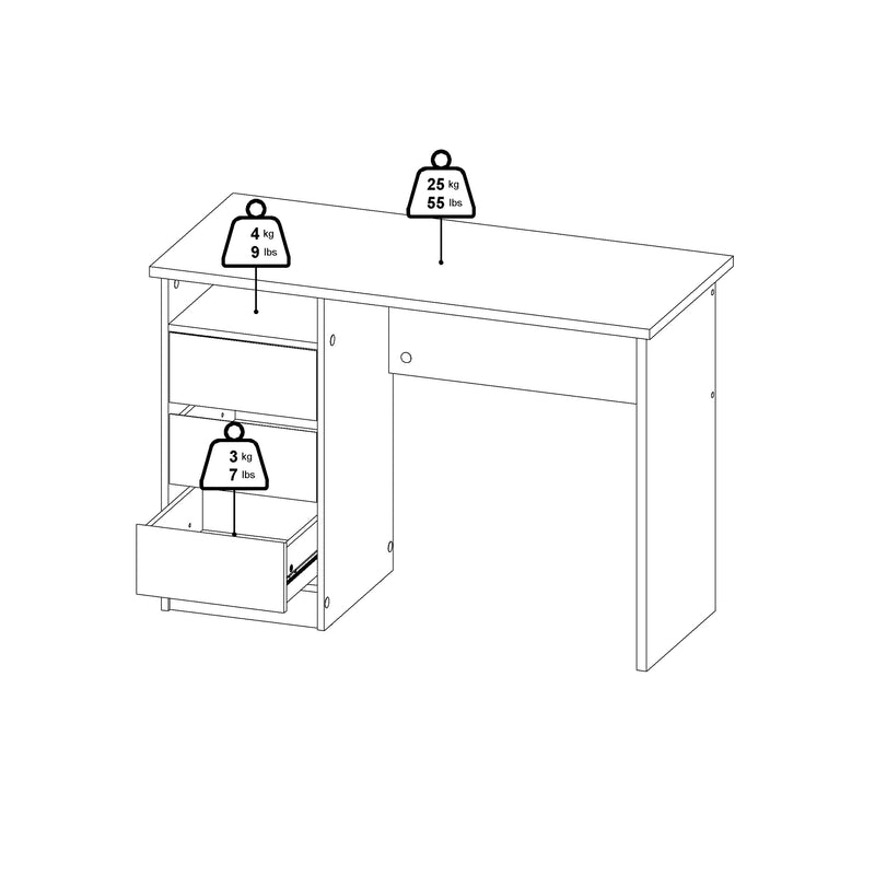 Function Plus Desk 3 Drawers in Cashmere – image 12