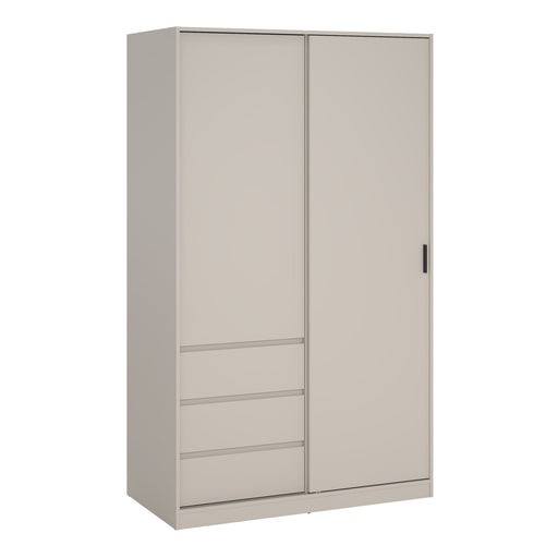 Naia Wardrobe with 1 Sliding Door 1 Std Door & 3 Drawers in Cashmere – image 1