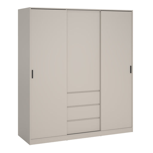 Naia Wardrobe with 2 sliding Doors 1 Door 3 Drawers in Cashmere – image 1
