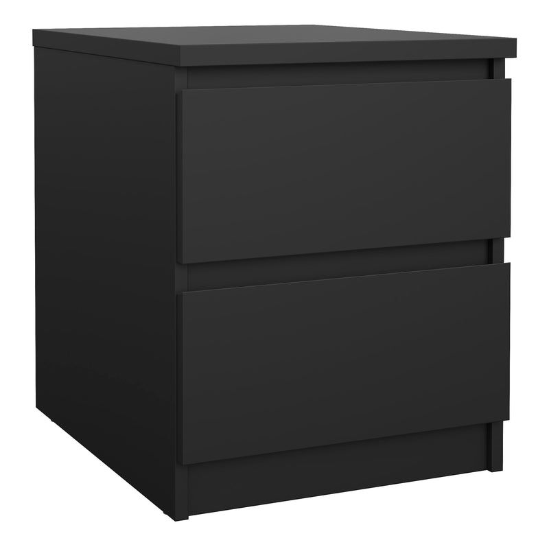 Naia Bedside 2 drawers Jackson – Matt Black – image 1