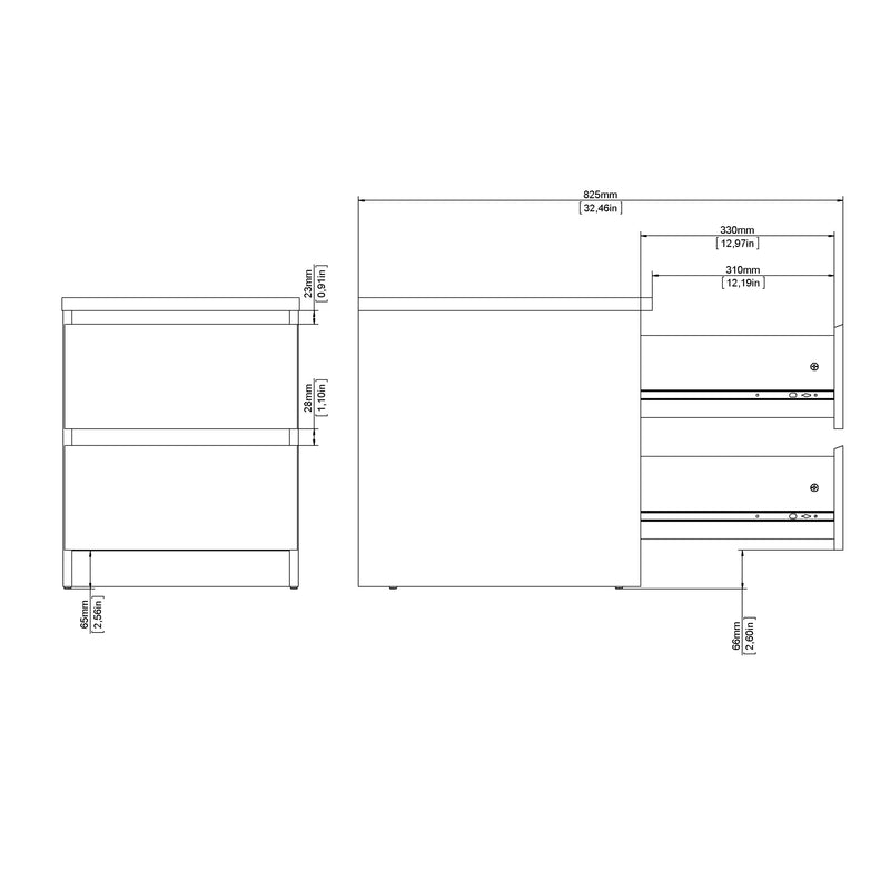 Naia Bedside 2 drawers Jackson – White Gloss – image 9