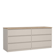 Naia Wide Chest of 6 Drawers (3+3) – Cashmere – image 1