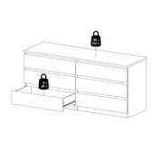 Naia Wide Chest of 6 Drawers (3+3) – Cashmere – image 10