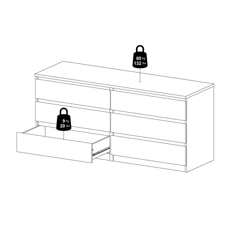 Naia Wide Chest of 6 Drawers (3+3) – Cashmere – image 10