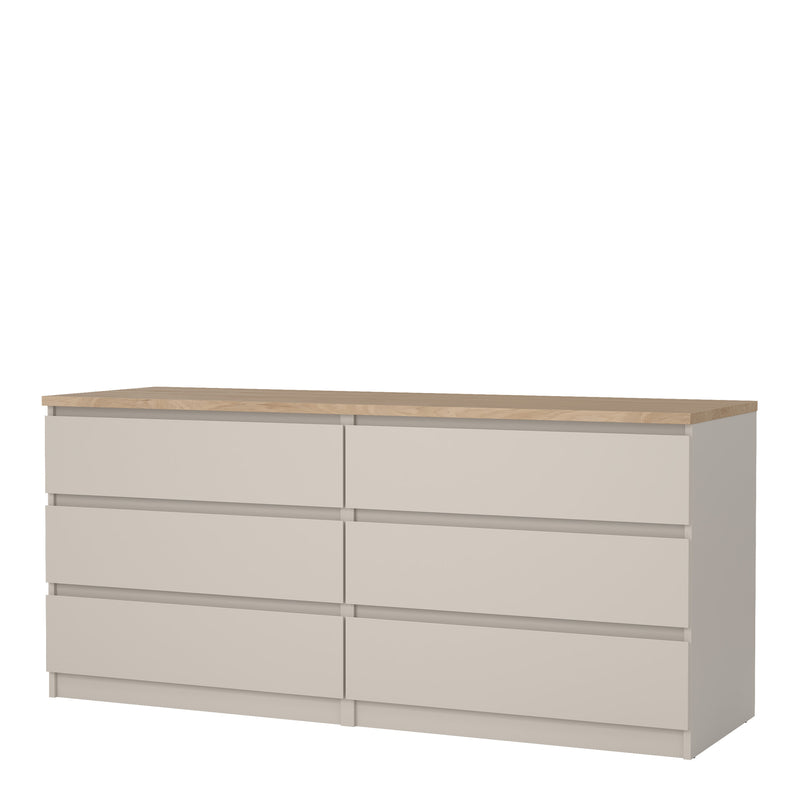 Naia Wide Chest of 6 Drawers (3+3) – Cashmere – image 3