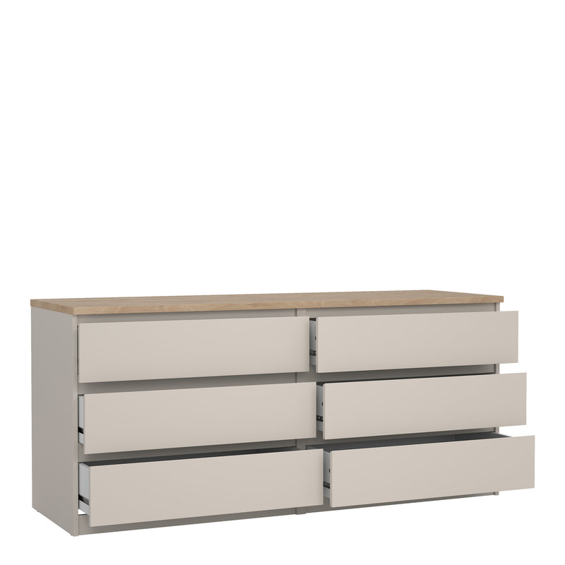 Naia Wide Chest of 6 Drawers (3+3) – Cashmere – image 4