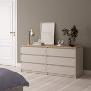 Naia Wide Chest of 6 Drawers (3+3) – Cashmere – image 5