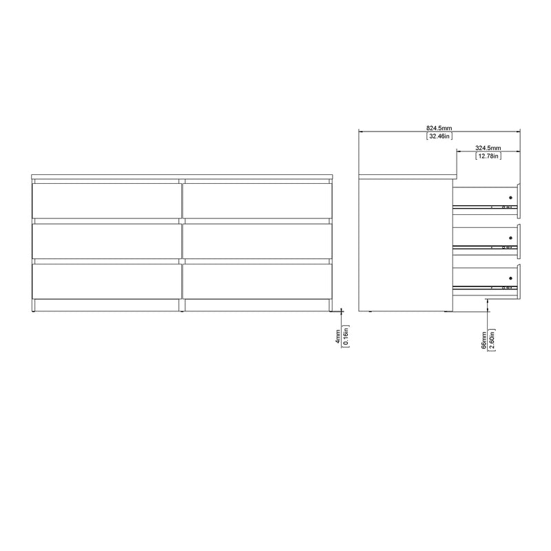 Naia Wide Chest of 6 Drawers (3+3) in Cashmere – image 11
